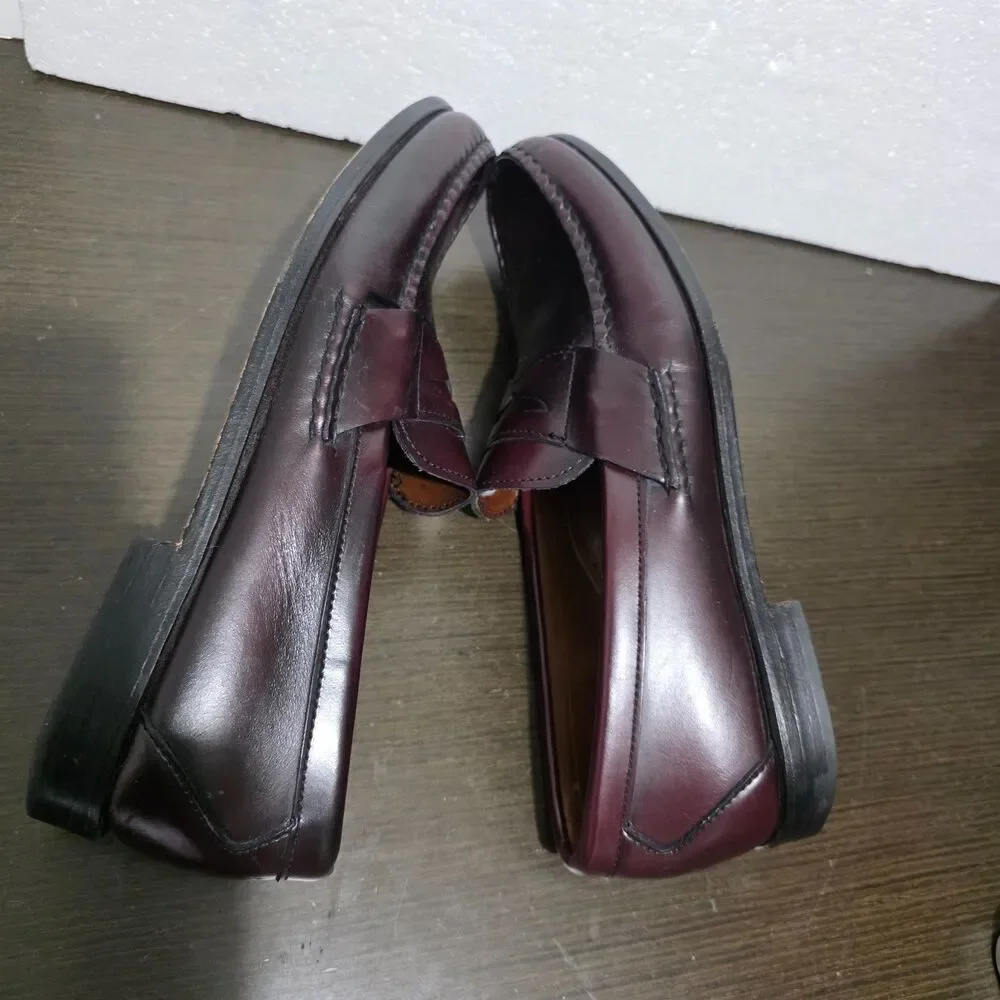 Allen Edmonds Walden Penny Burgundy Leather Dress Loafers Men 10,5B
